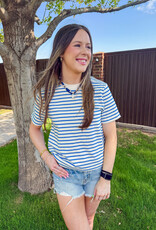 J.HOFFMAN'S Daily Stripe Top- Blue