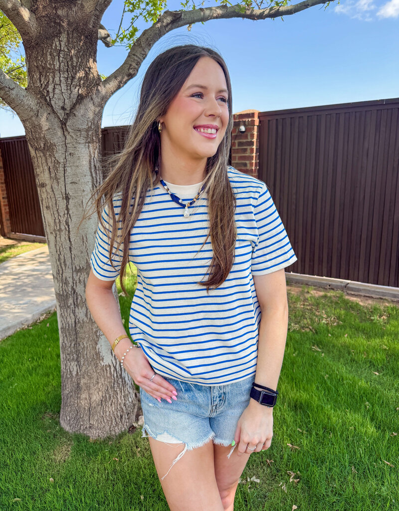 J.HOFFMAN'S Daily Stripe Top- Blue