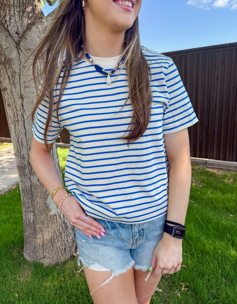 J.HOFFMAN'S Daily Stripe Top- Blue