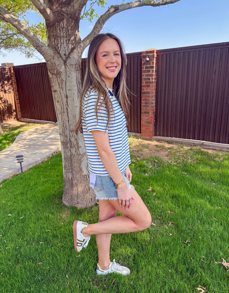 J.HOFFMAN'S Daily Stripe Top- Blue