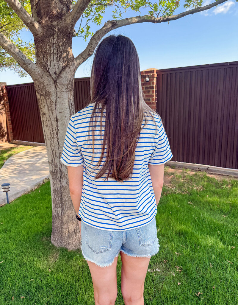 J.HOFFMAN'S Daily Stripe Top- Blue