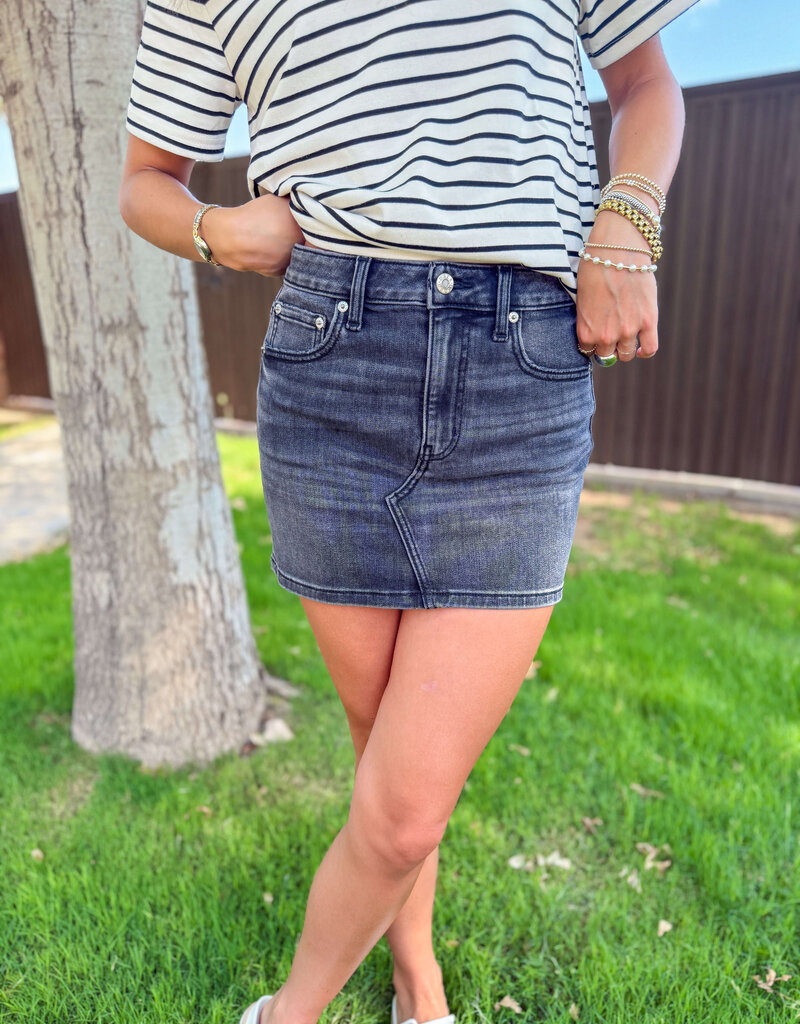 J.HOFFMAN'S Malibu Mid Rise Mini Skirt- Spade