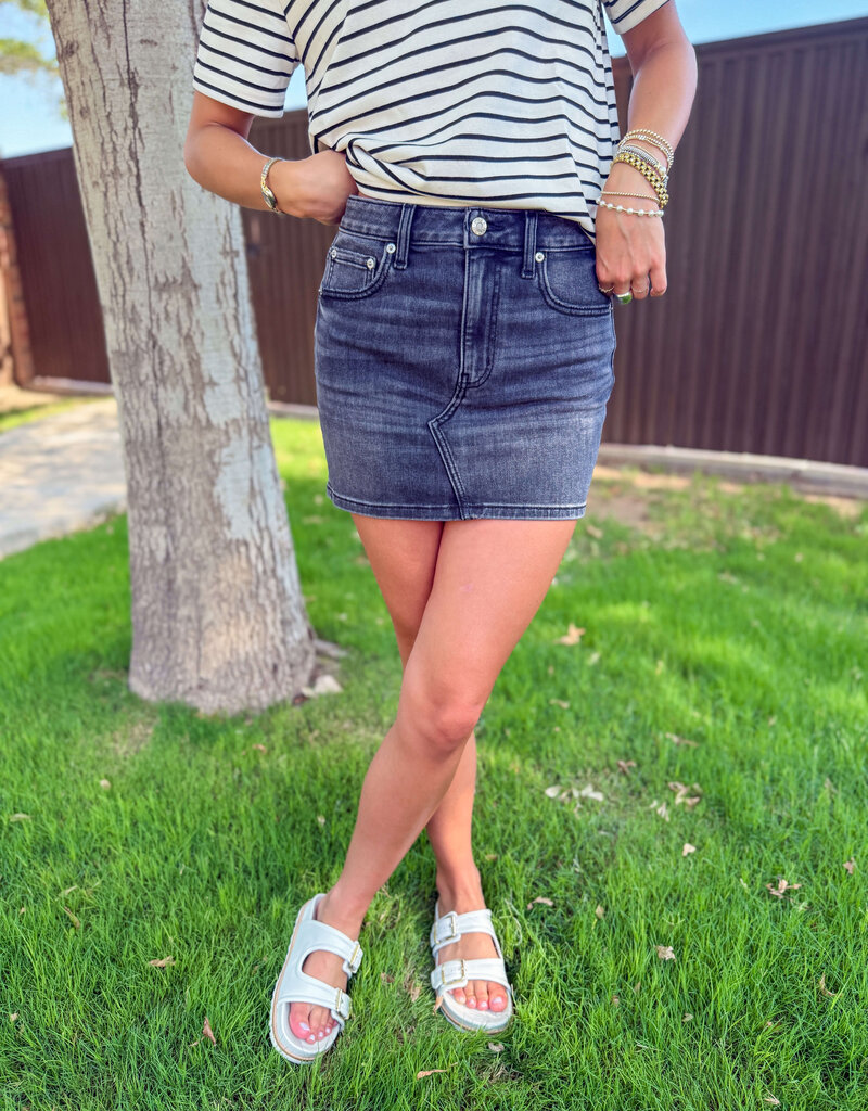 J.HOFFMAN'S Malibu Mid Rise Mini Skirt- Spade