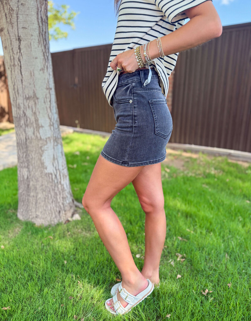 J.HOFFMAN'S Malibu Mid Rise Mini Skirt- Spade