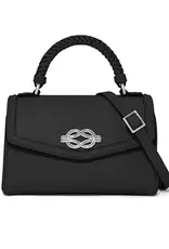 Tate Flap Satchel in Black