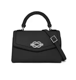 Tate Flap Satchel in Black