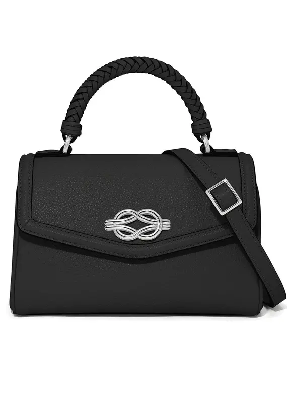 Tate Flap Satchel in Black