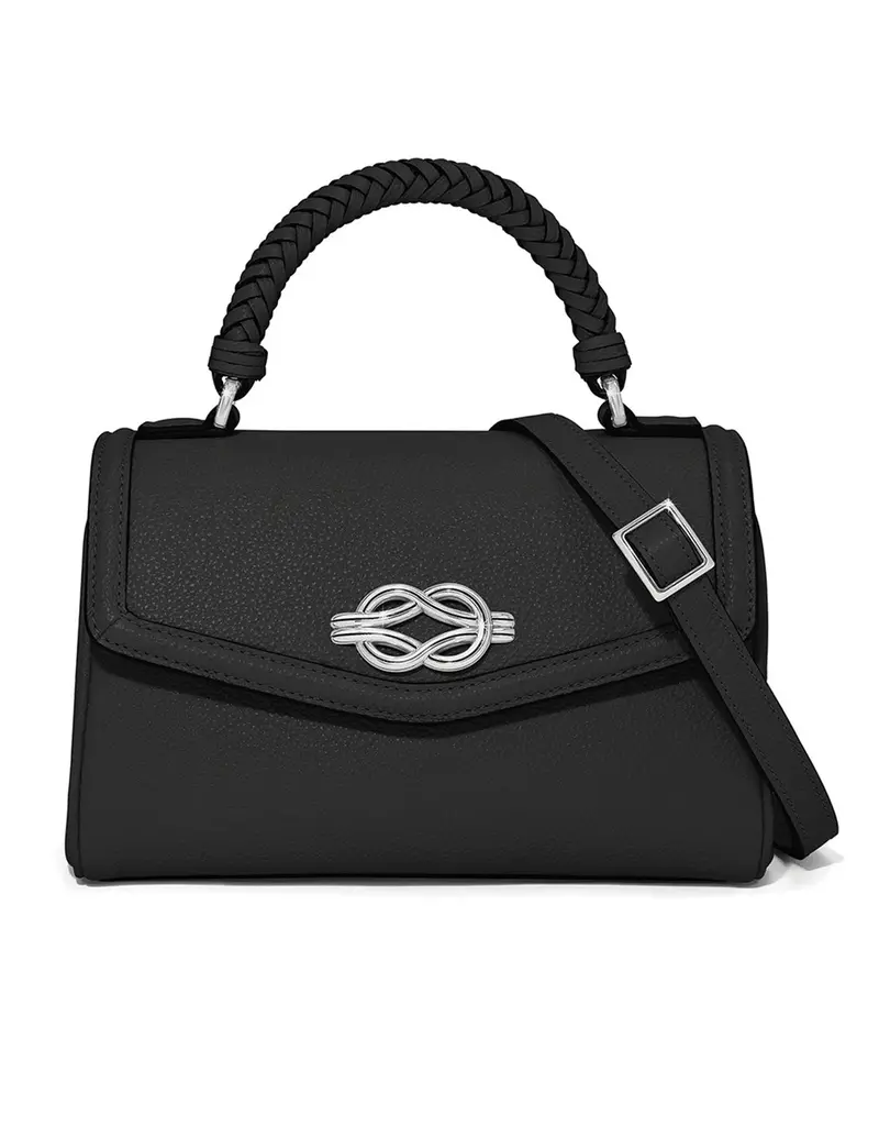 Tate Flap Satchel in Black
