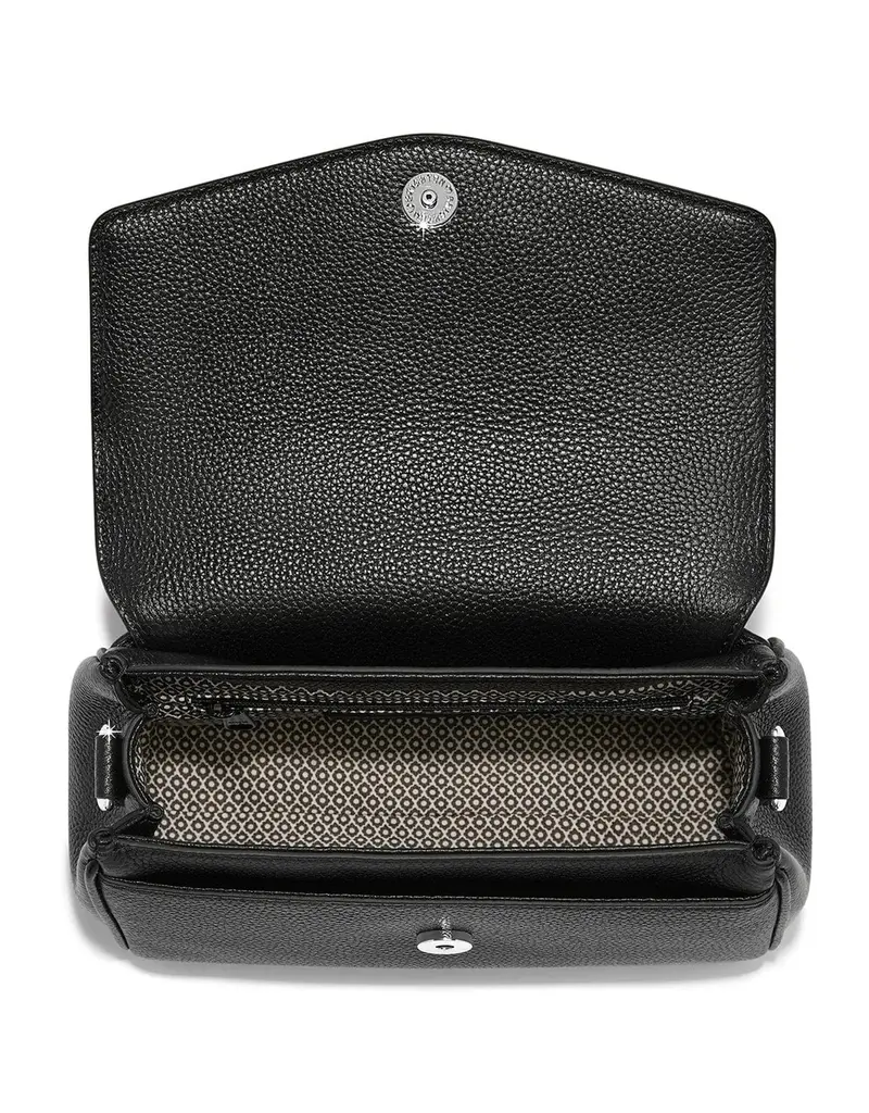 Tate Flap Satchel in Black
