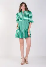 J.HOFFMAN'S Sadie Dress- Mist Green Stripe