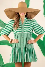 J.HOFFMAN'S Sadie Dress- Mist Green Stripe