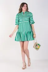 J.HOFFMAN'S Sadie Dress- Mist Green Stripe