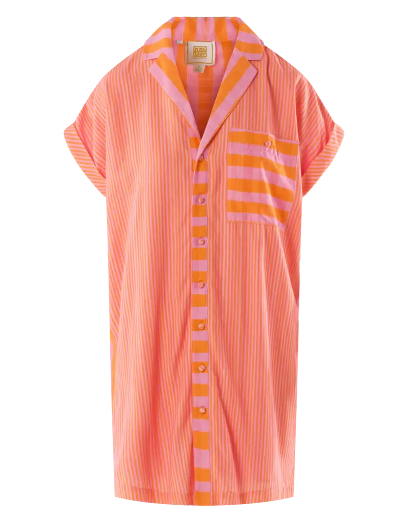 J.HOFFMAN'S Luna Dress- Coral Pink Stripe