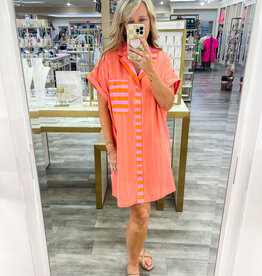 J.HOFFMAN'S Luna Dress- Coral Pink Stripe