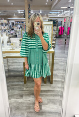 J.HOFFMAN'S Sadie Dress- Mist Green Stripe
