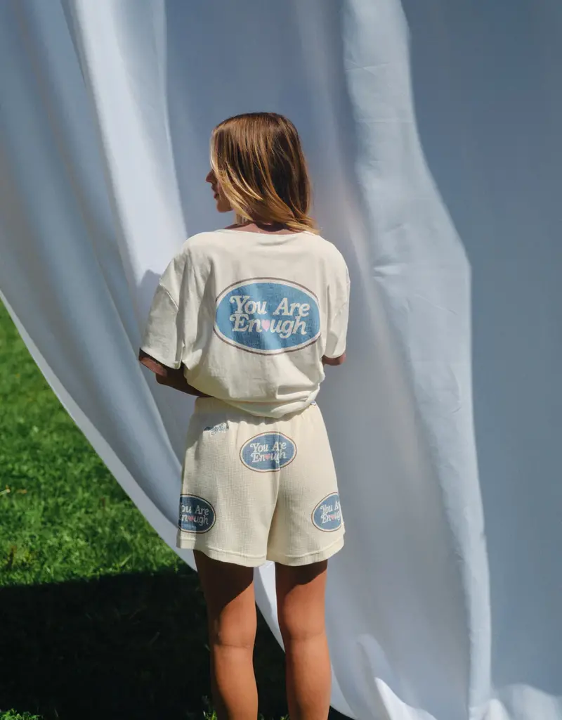 J.HOFFMAN'S You Are Enough Waffle Sweatshorts