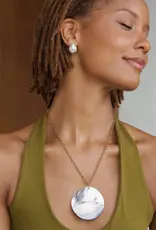 J.HOFFMAN'S Willa Oversized Baroque Pearl Earrings- Gold