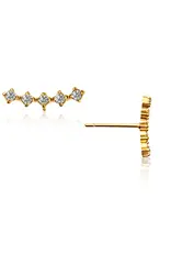 J.HOFFMAN'S Lolita Climber Stud Earrings- Gold