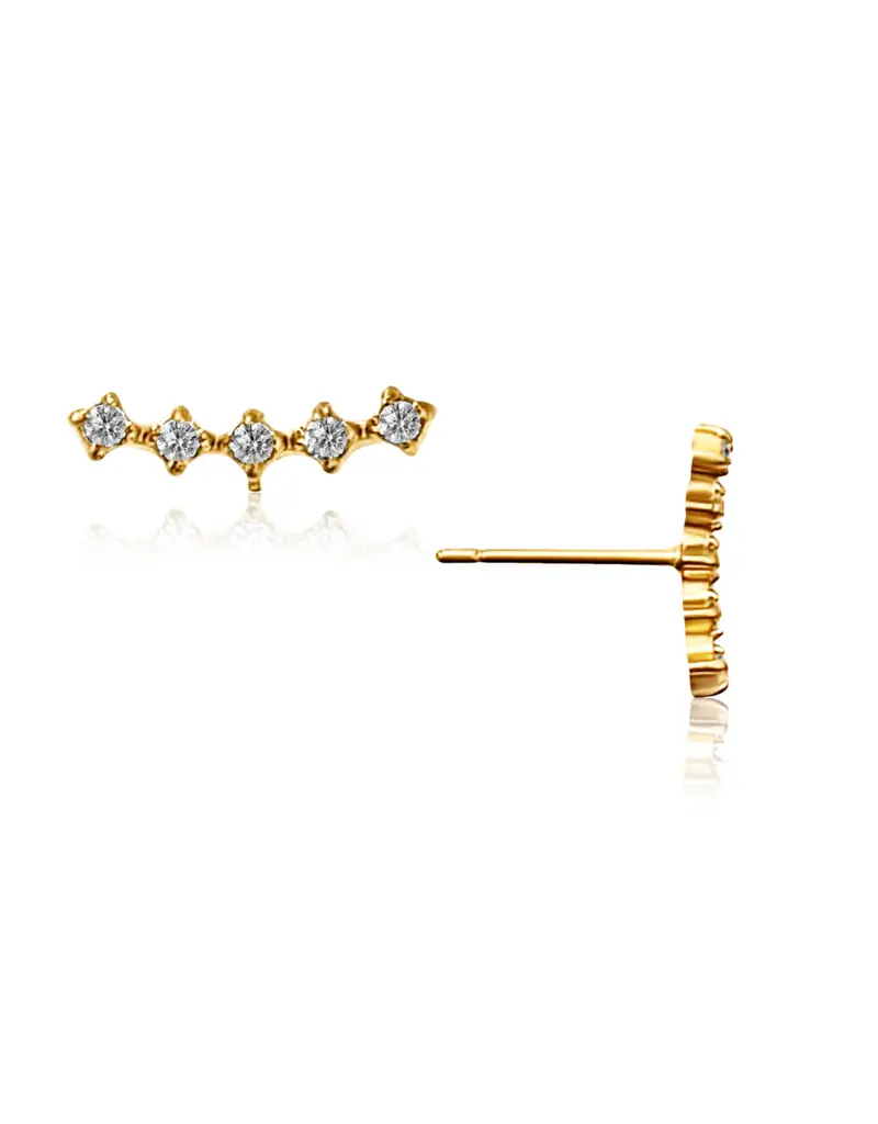 J.HOFFMAN'S Lolita Climber Stud Earrings- Gold