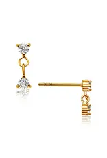 J.HOFFMAN'S Evanora Double Drop Earrings- Gold