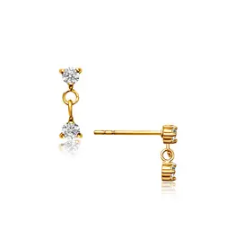 J.HOFFMAN'S Evanora Double Drop Earrings- Gold