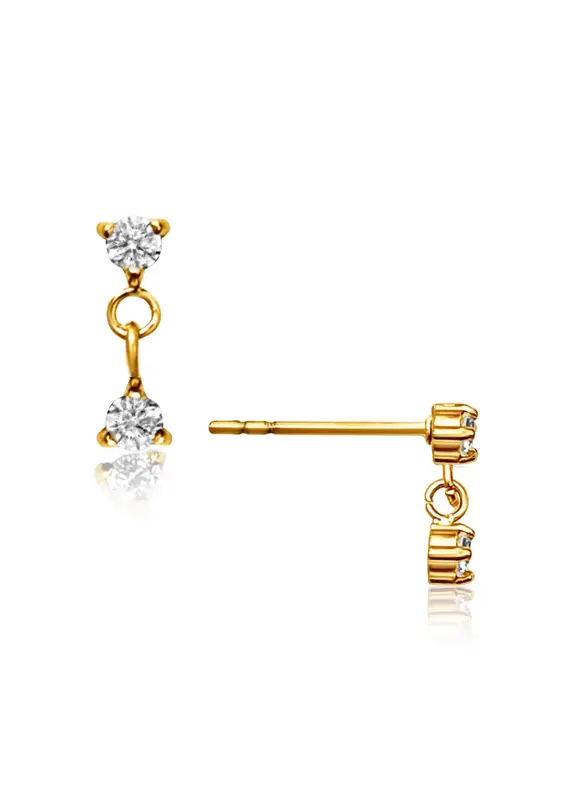 J.HOFFMAN'S Evanora Double Drop Earrings- Gold