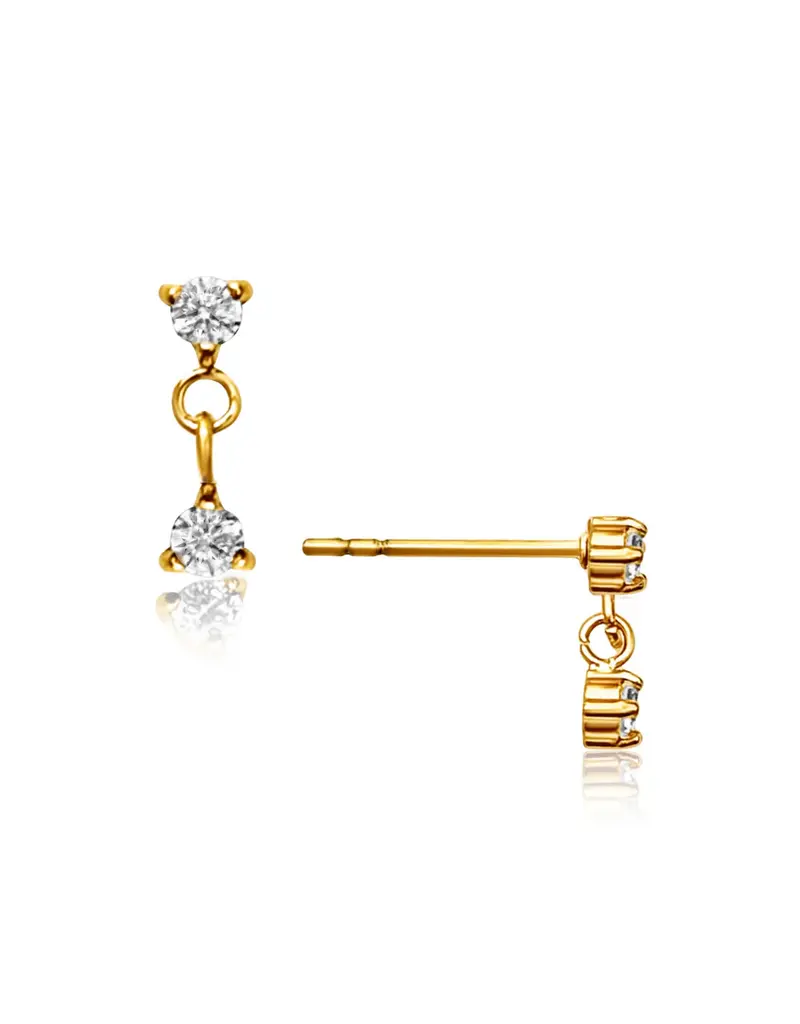J.HOFFMAN'S Evanora Double Drop Earrings- Gold