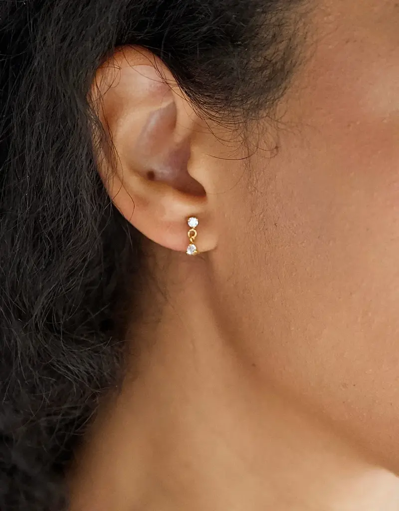 J.HOFFMAN'S Evanora Double Drop Earrings- Gold