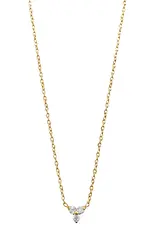 J.HOFFMAN'S Donna Triple Stone Necklace- Gold