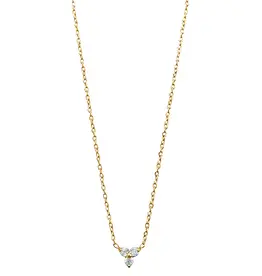 J.HOFFMAN'S Donna Triple Stone Necklace- Gold
