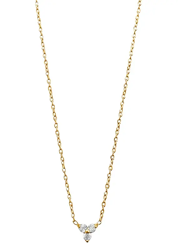 J.HOFFMAN'S Donna Triple Stone Necklace- Gold