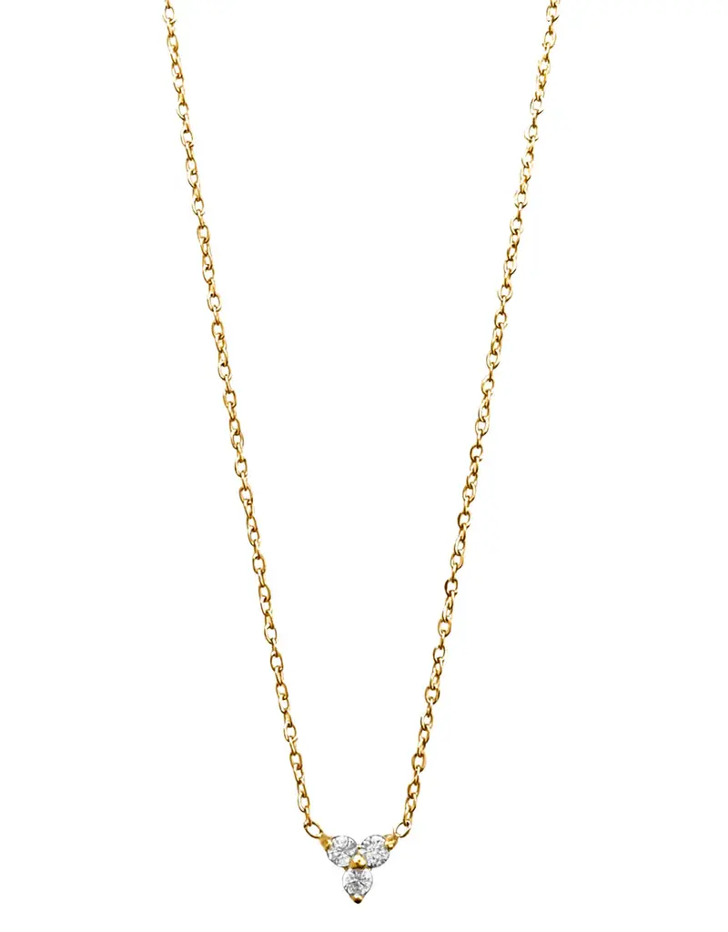 J.HOFFMAN'S Donna Triple Stone Necklace- Gold