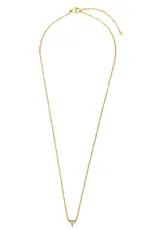 J.HOFFMAN'S Donna Triple Stone Necklace- Gold