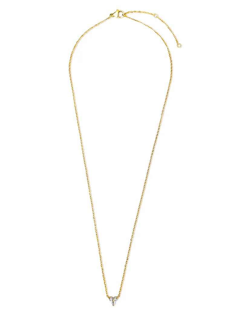 J.HOFFMAN'S Donna Triple Stone Necklace- Gold
