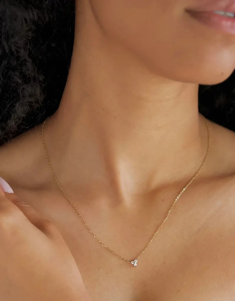 J.HOFFMAN'S Donna Triple Stone Necklace- Gold