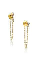 J.HOFFMAN'S Alandra Asym Chain Stud Earrings- Gold