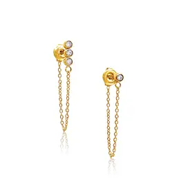 J.HOFFMAN'S Alandra Asym Chain Stud Earrings- Gold