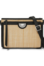 Jordyn Straw Crossbody Organizer in Black