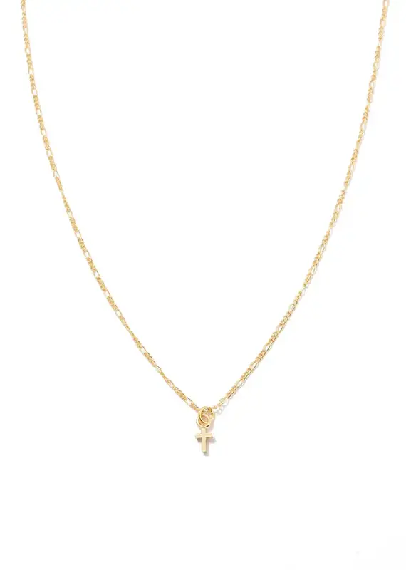 J.HOFFMAN'S *From Texas, For Texas* Dainty Cross Pendant Necklace- 24k Gold