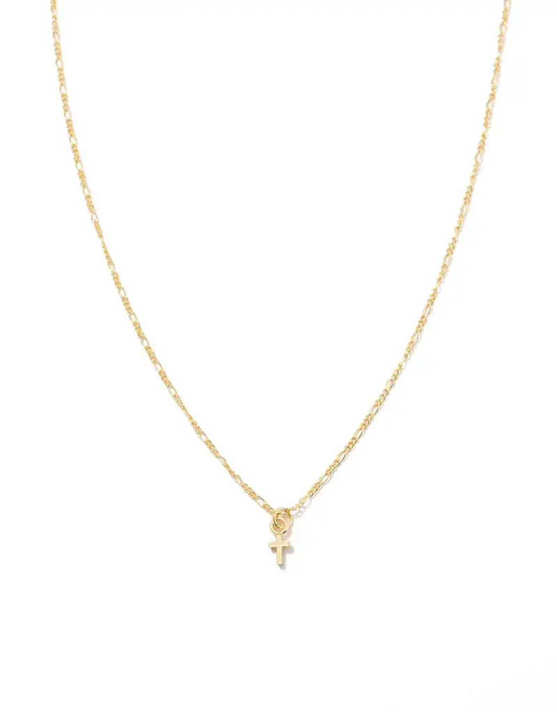 J.HOFFMAN'S *From Texas, For Texas* Dainty Cross Pendant Necklace- 24k Gold