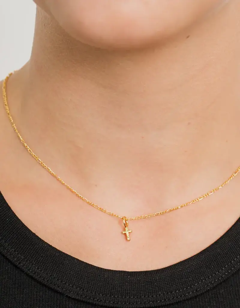 J.HOFFMAN'S *From Texas, For Texas* Dainty Cross Pendant Necklace- 24k Gold