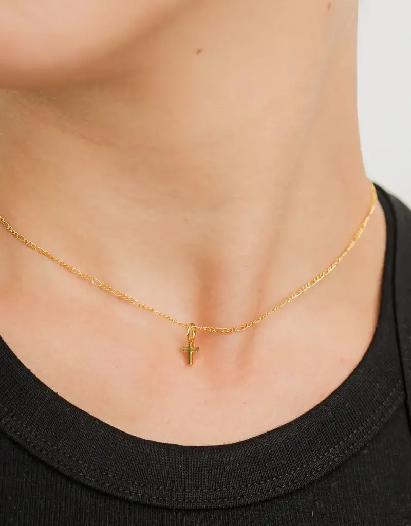 J.HOFFMAN'S *From Texas, For Texas* Dainty Cross Pendant Necklace- 24k Gold