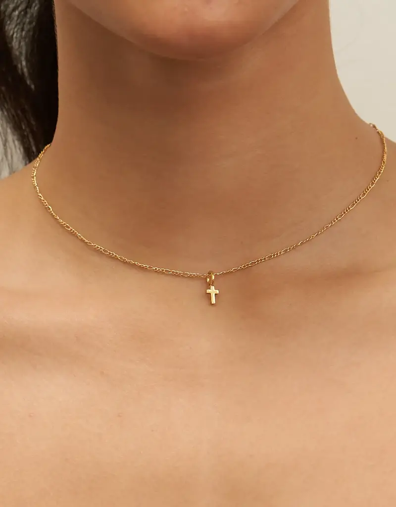 J.HOFFMAN'S *From Texas, For Texas* Dainty Cross Pendant Necklace- 24k Gold