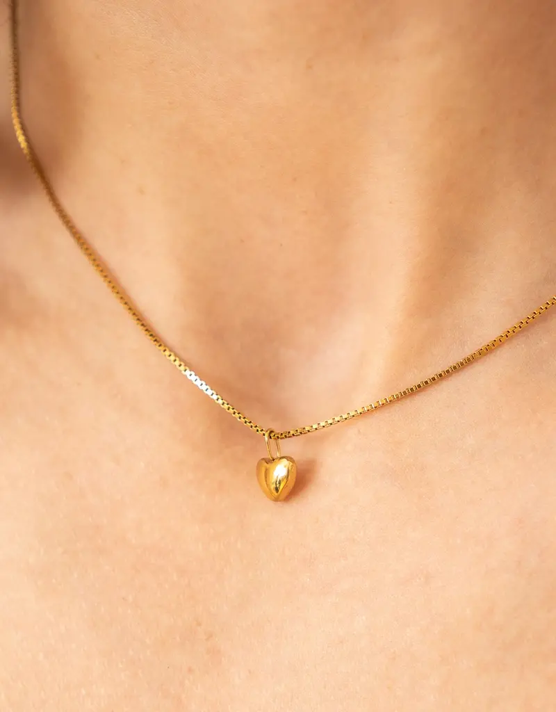 J.HOFFMAN'S Dainty Heart Necklace- Gold