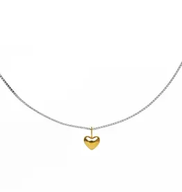 J.HOFFMAN'S Dainty Heart Necklace- Two Tone