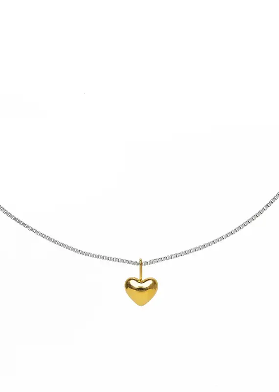 J.HOFFMAN'S *From Texas, For Texas* Dainty Heart Necklace- Two Tone