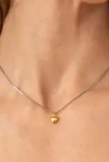 J.HOFFMAN'S Dainty Heart Necklace- Two Tone