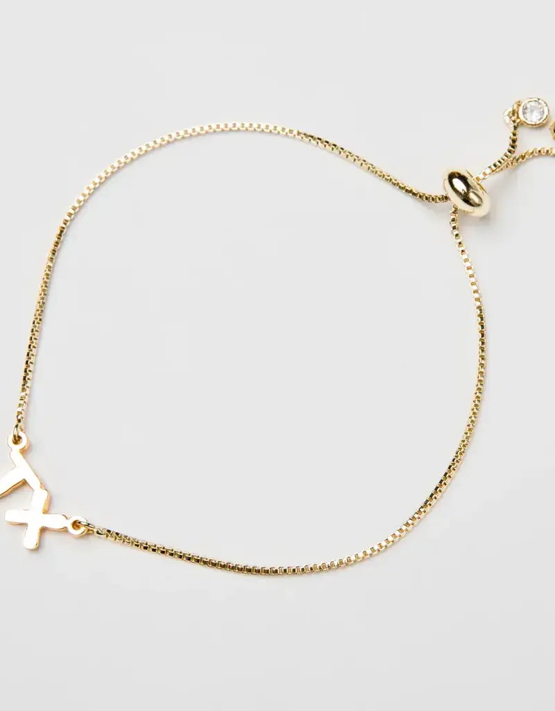 J.HOFFMAN'S *From Texas, For Texas* TX Initial Bracelet- 24k gold