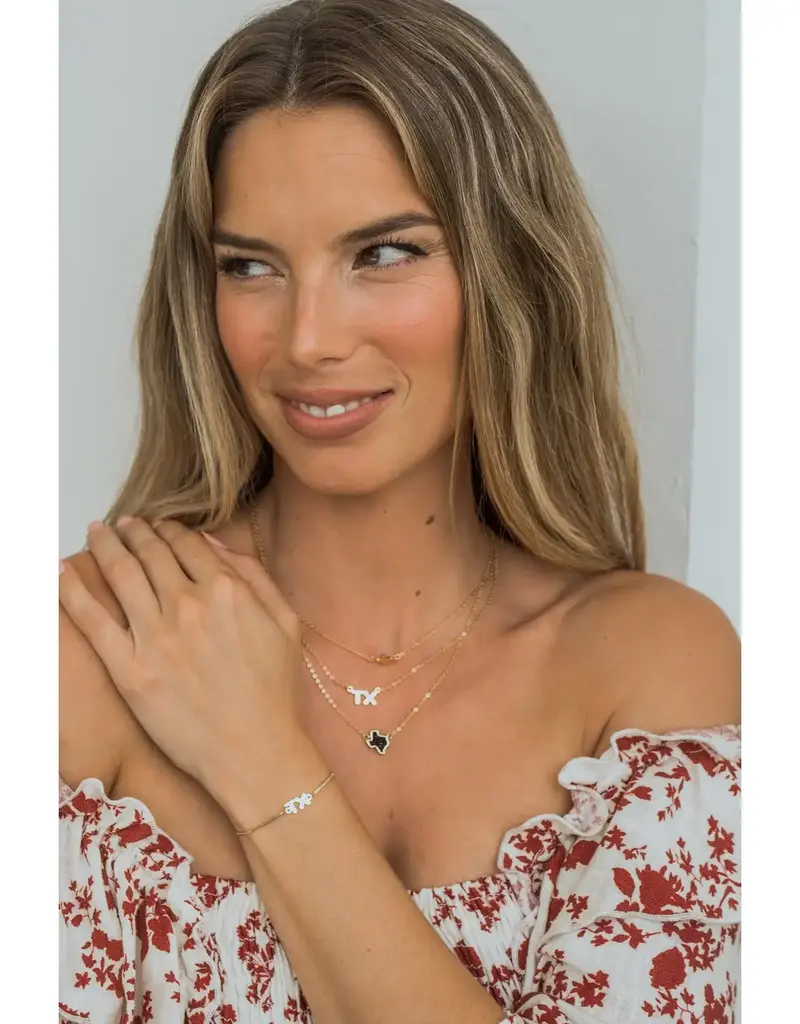 J.HOFFMAN'S *From Texas, For Texas* TX Initial Bracelet- 24k gold