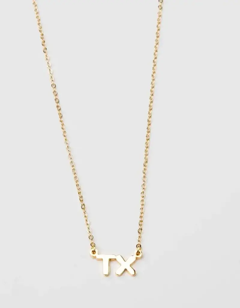 J.HOFFMAN'S *From Texas, For Texas* TX Initial Necklace- 24k gold